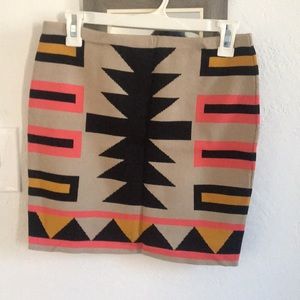 RACHEL ROY spandex pencil skirt geometric pattern